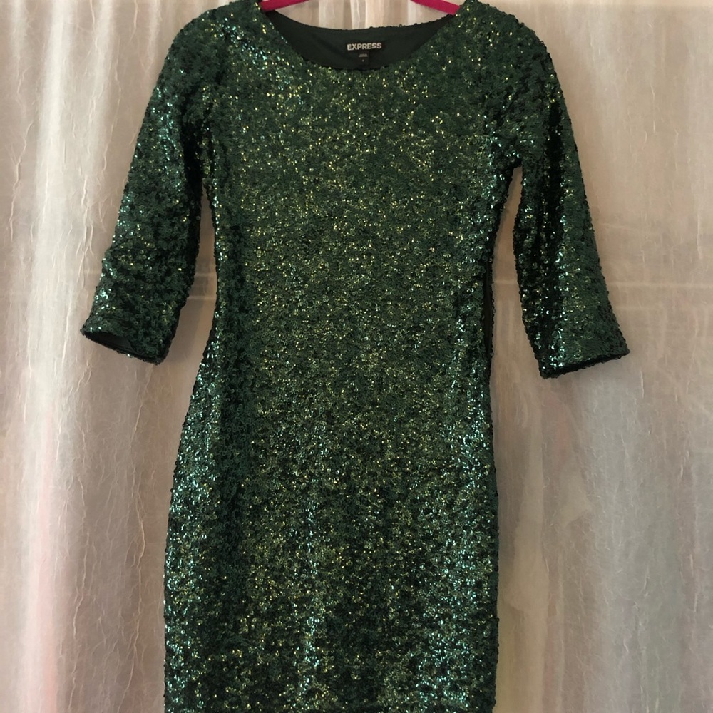 Express Green Sequin Dress
